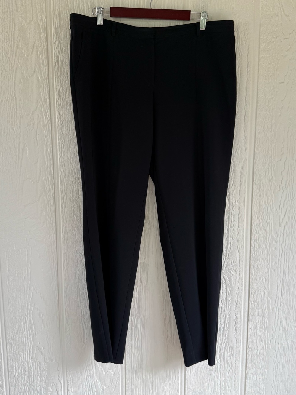 St. John Caviar Jennifer Black Straight-Leg Dress Pants